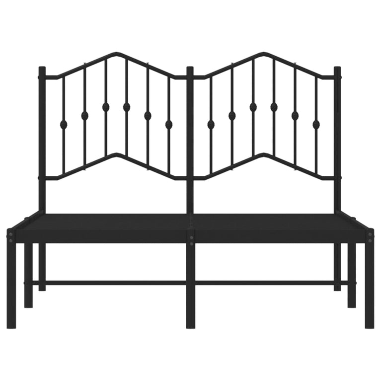 Bedframe met hoofdbord metaal zwart 120x190 cm