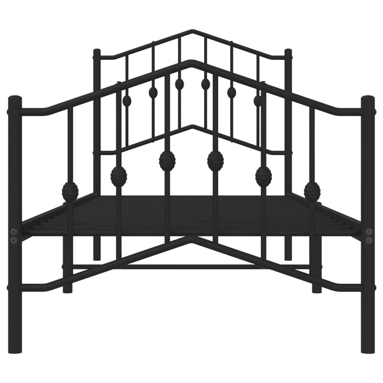 Bedframe met hoofd- en voeteneinde metaal zwart 90x190 cm