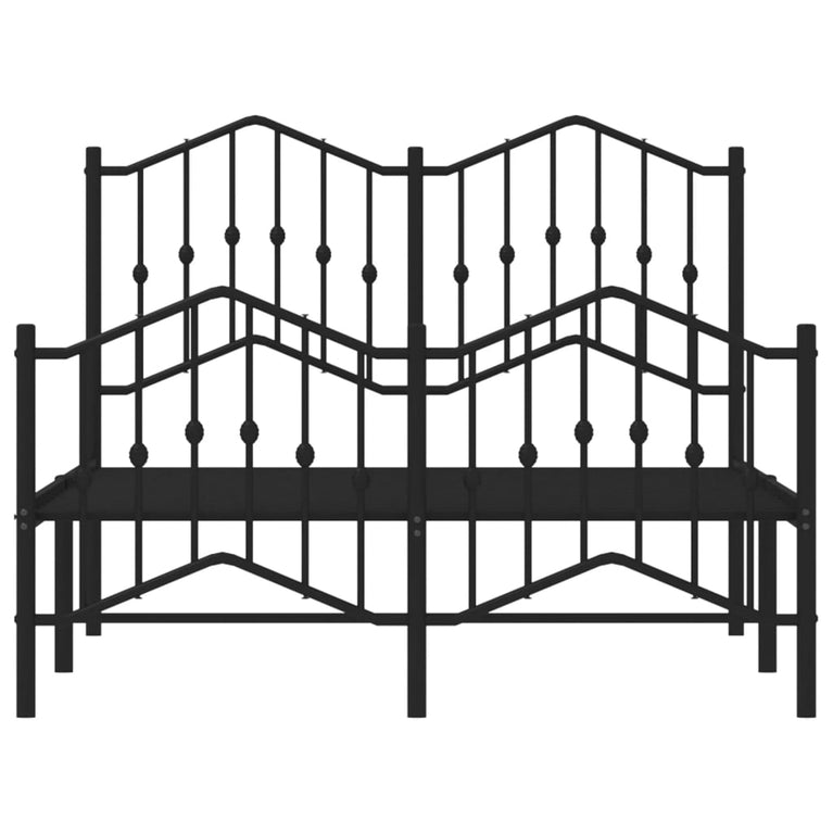 Bedframe met hoofd- en voeteneinde metaal zwart 120x200 cm