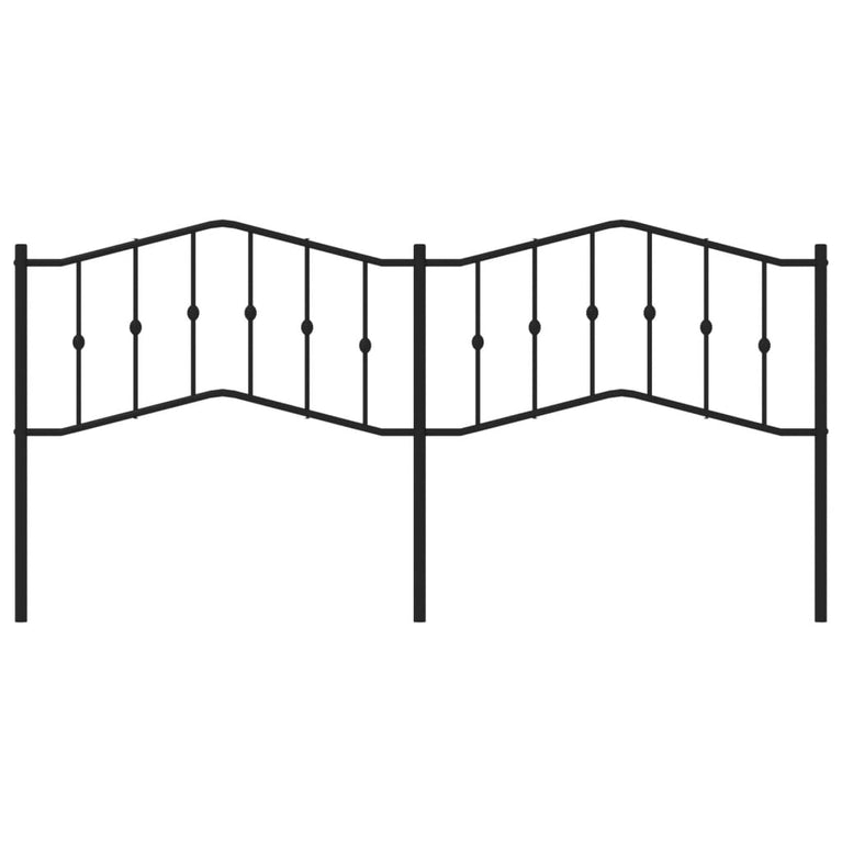 Hoofdbord 200 cm metaal zwart
