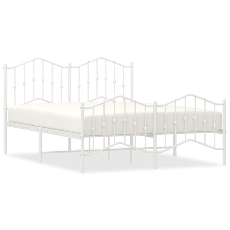 Bedframe met hoofd- en voeteneinde metaal wit 140x200 cm
