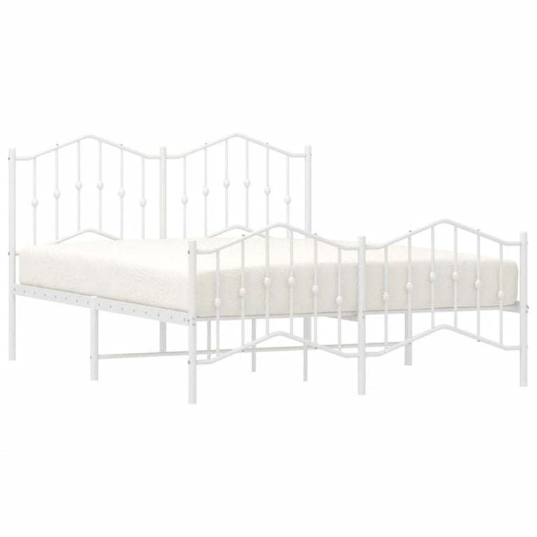 Bedframe met hoofd- en voeteneinde metaal wit 140x200 cm