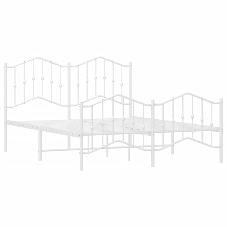 Bedframe met hoofd- en voeteneinde metaal wit 140x200 cm
