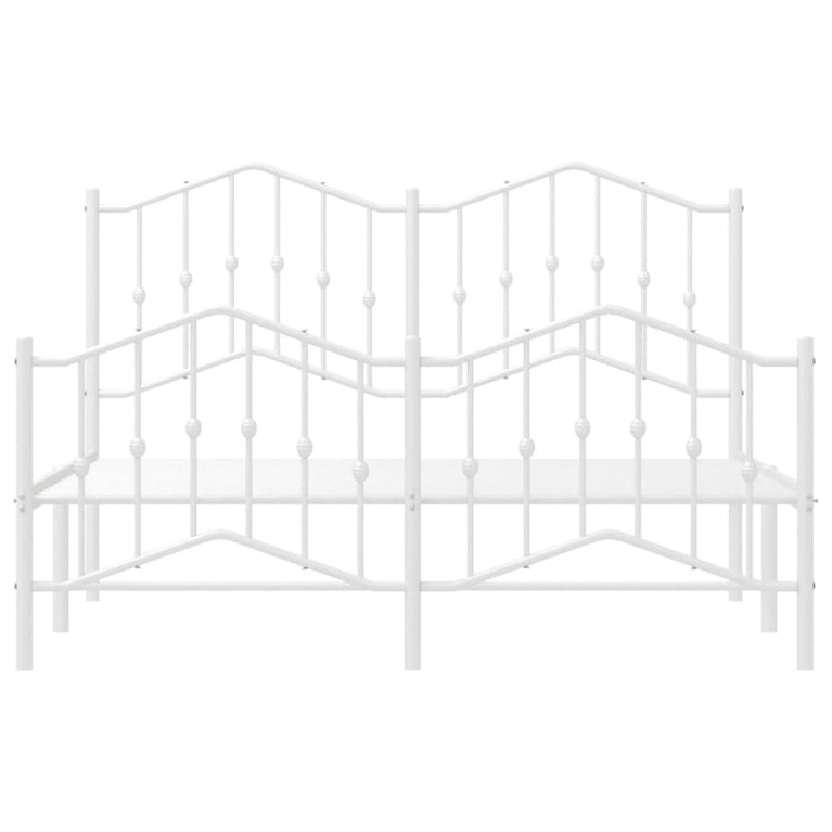Bedframe met hoofd- en voeteneinde metaal wit 140x200 cm