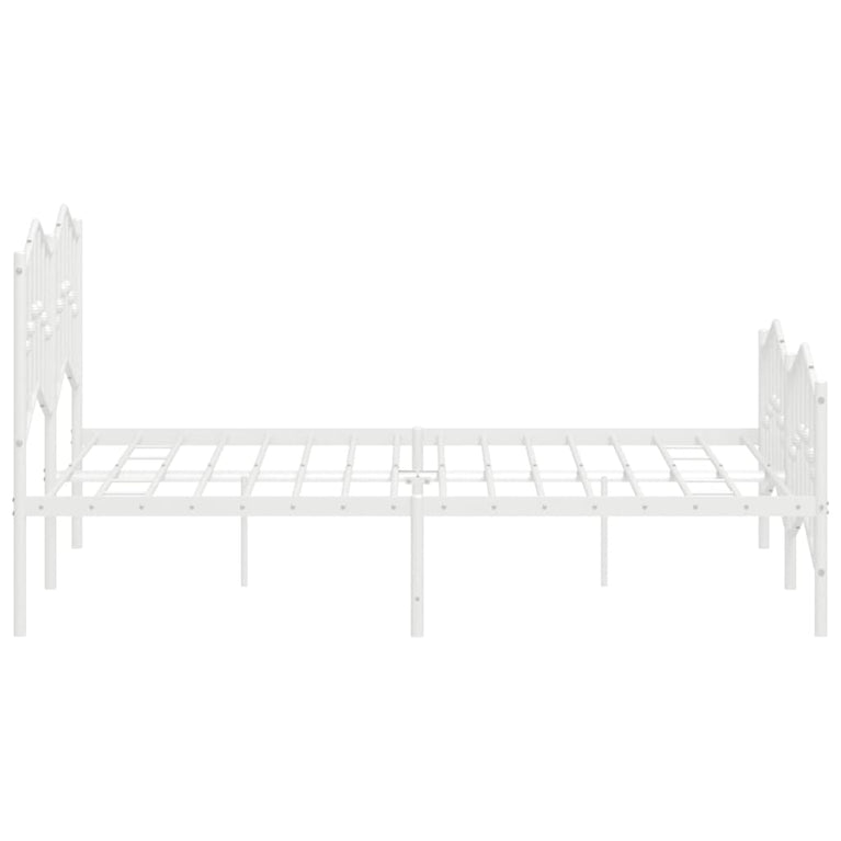 Bedframe met hoofd- en voeteneinde metaal wit 140x200 cm