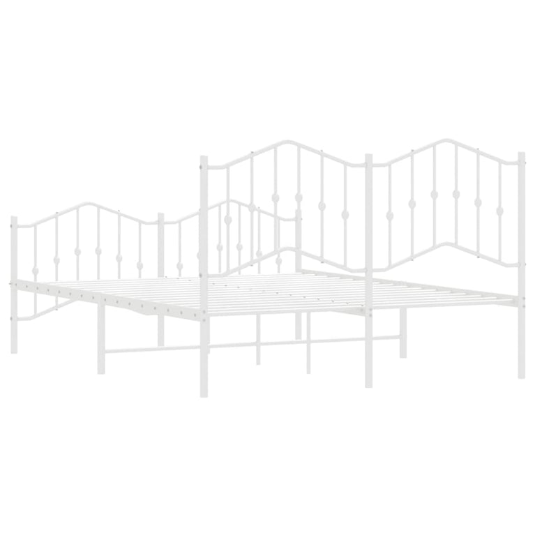 Bedframe met hoofd- en voeteneinde metaal wit 140x200 cm