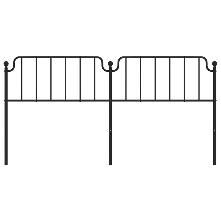 Hoofdbord 200 cm metaal zwart