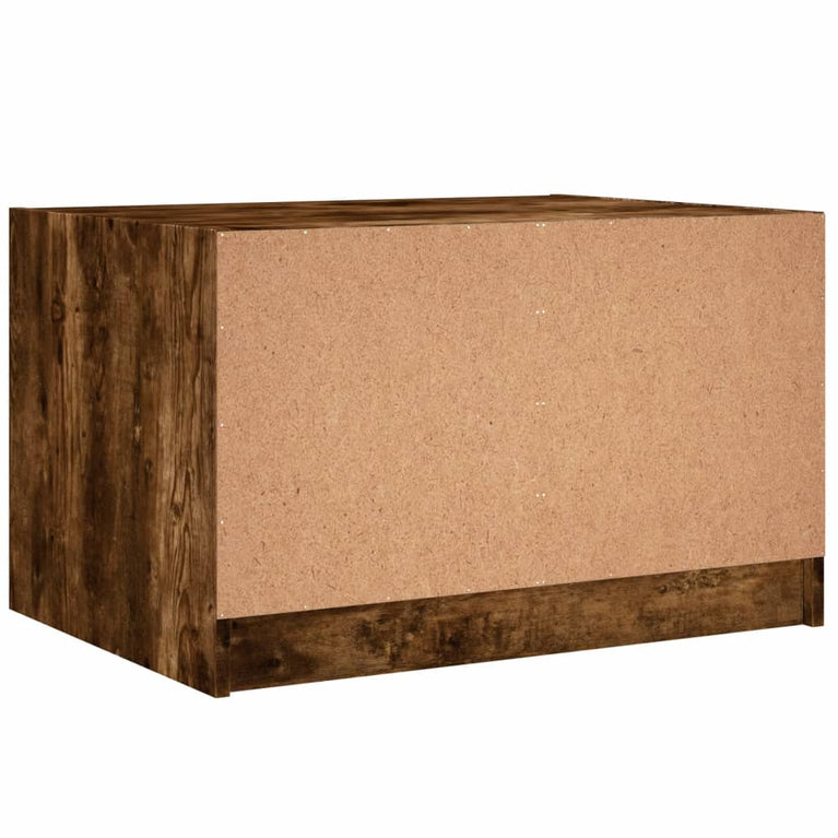 Salontafel met glazen deuren 68x50x42 cm gerookt eikenkleurig