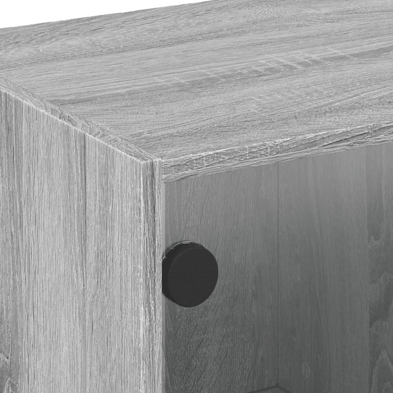 Salontafel met glazen deuren 68x50x42 cm grijs sonoma eiken