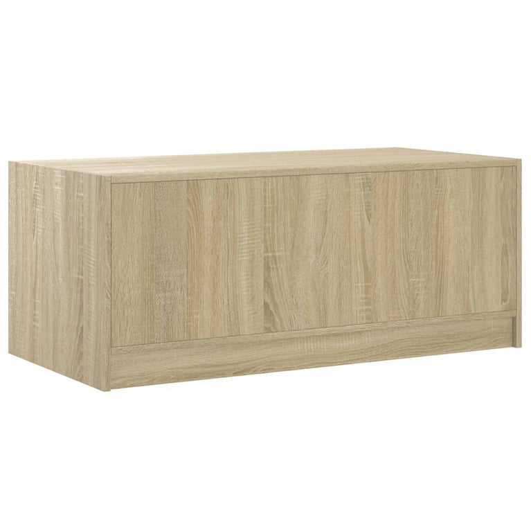 Salontafel met glazen deuren 102x50x42 cm sonoma eikenkleurig