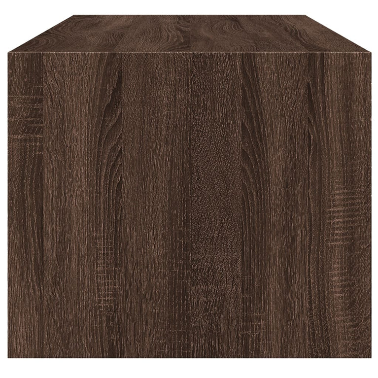 Salontafel met glazen deuren 102x50x42 cm bruineikenkleurig