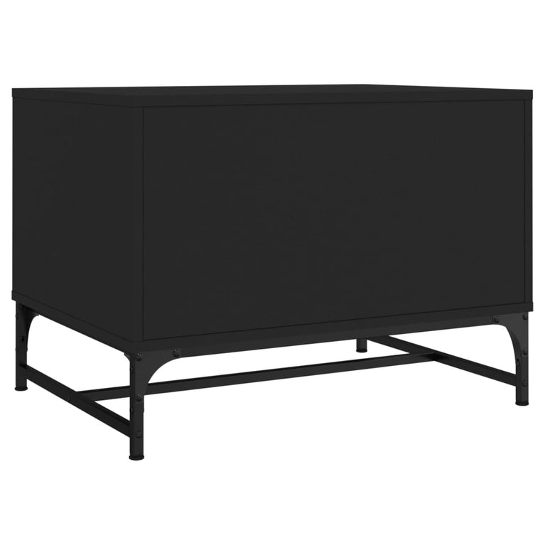 Salontafel met glazen deuren 68,5x50x50 cm zwart