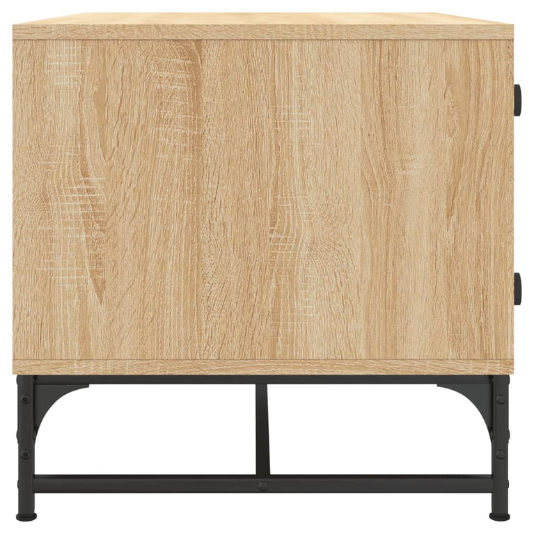 Salontafel met glazen deuren 68,5x50x50 cm sonoma eikenkleurig
