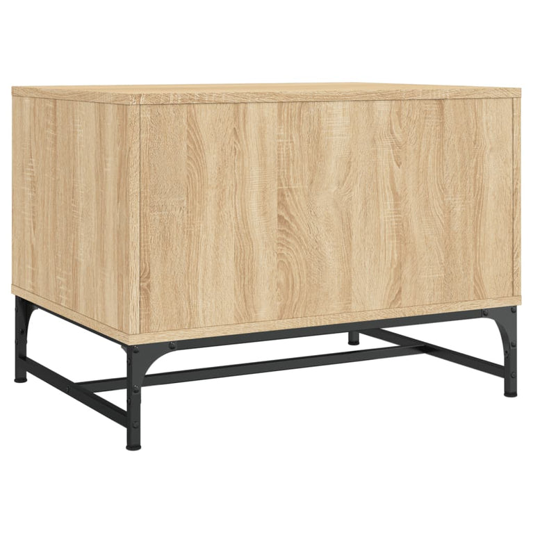 Salontafel met glazen deuren 68,5x50x50 cm sonoma eikenkleurig