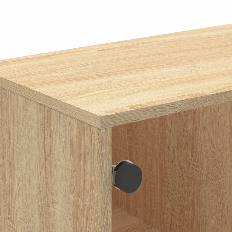 Salontafel met glazen deuren 68,5x50x50 cm sonoma eikenkleurig