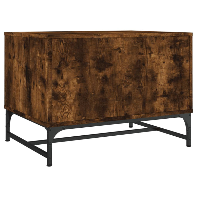 Salontafel met glazen deuren 68,5x50x50 cm gerookt eikenkleurig