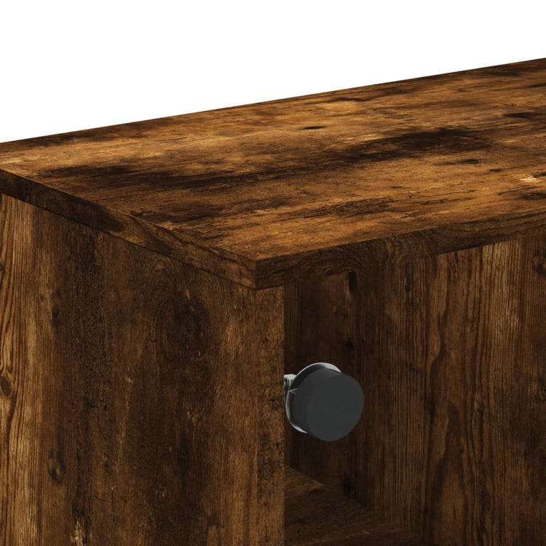 Salontafel met glazen deuren 68,5x50x50 cm gerookt eikenkleurig