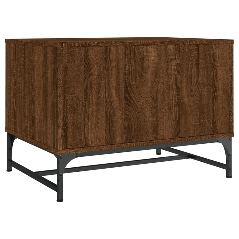 Salontafel met glazen deuren 68,5x50x50 cm gerookt eikenkleurig
