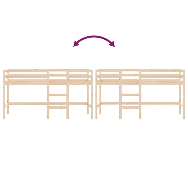 Kinderhoogslaper met ladder 80x200 cm massief grenenhout MeubelReus