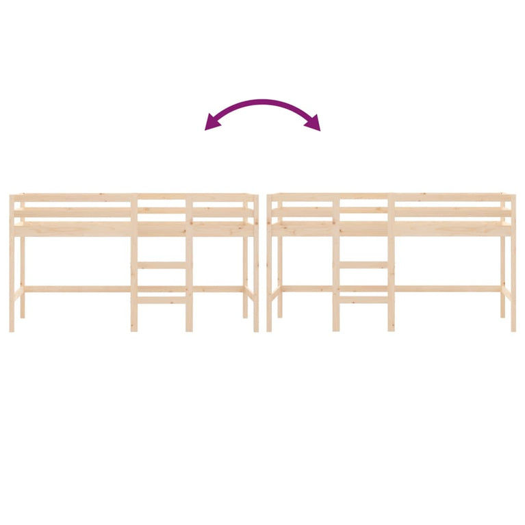 Kinderhoogslaper met ladder 90x200 cm massief grenenhout MeubelReus
