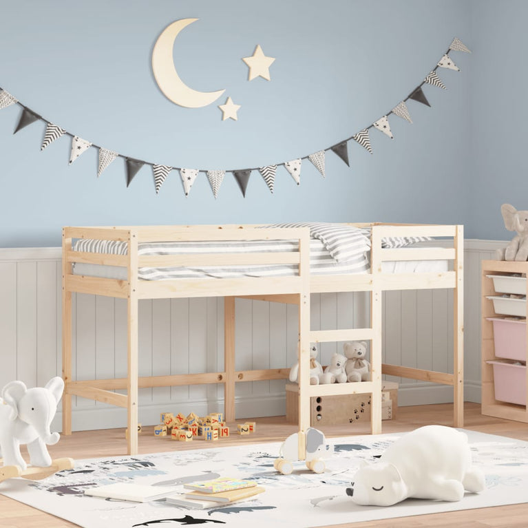 Kinderhoogslaper met ladder 90x200 cm massief grenenhout MeubelReus