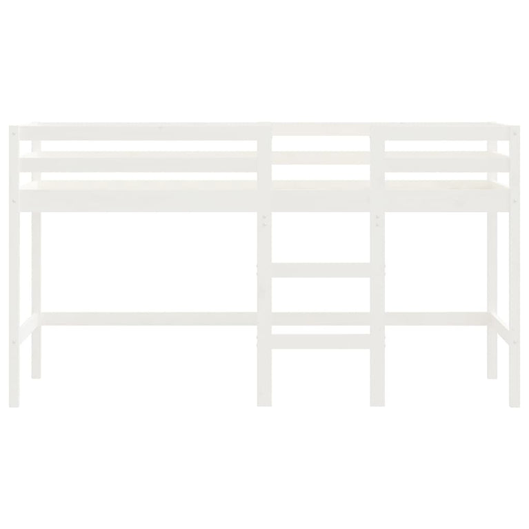 Kinderhoogslaper met ladder 90x190 cm massief grenenhout wit MeubelReus