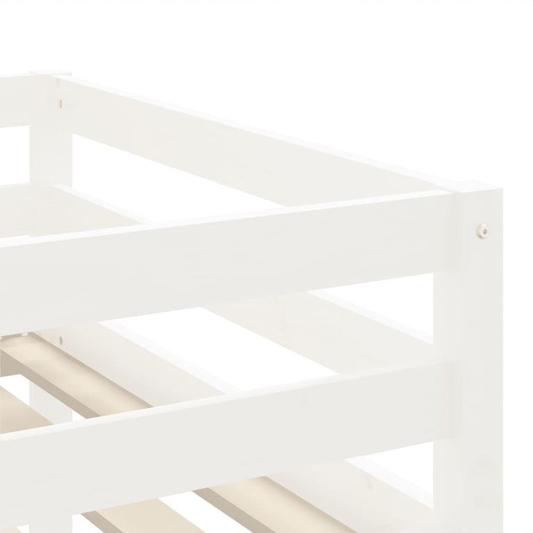 Kinderhoogslaper met ladder 80x200 cm massief grenenhout wit MeubelReus