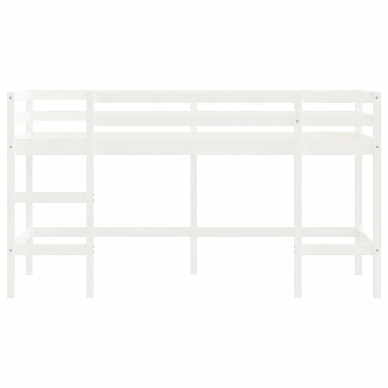 Kinderhoogslaper met ladder 90x190 cm massief grenenhout wit MeubelReus