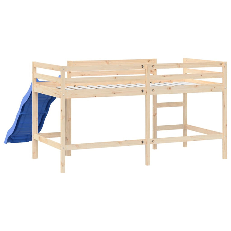 Kinderhoogslaper met glijbaan massief grenenhout 90x200 cm MeubelReus