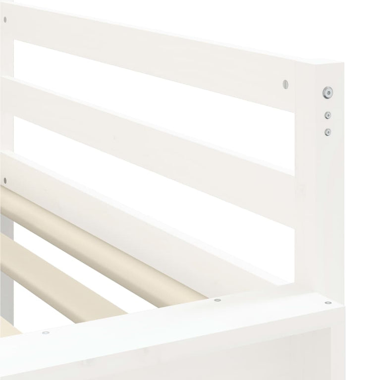 Kinderhoogslaper met glijbaan massief grenenhout wit 90x200 cm MeubelReus