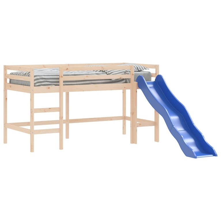 Kinderhoogslaper met glijbaan massief grenenhout 90x190 cm MeubelReus