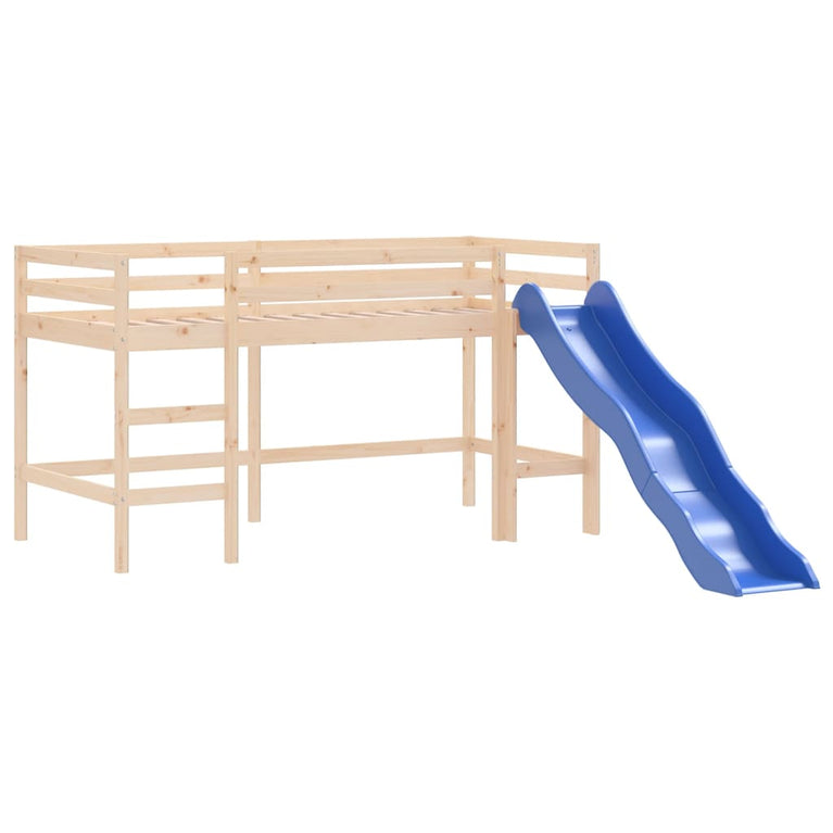 Kinderhoogslaper met glijbaan massief grenenhout 90x190 cm MeubelReus
