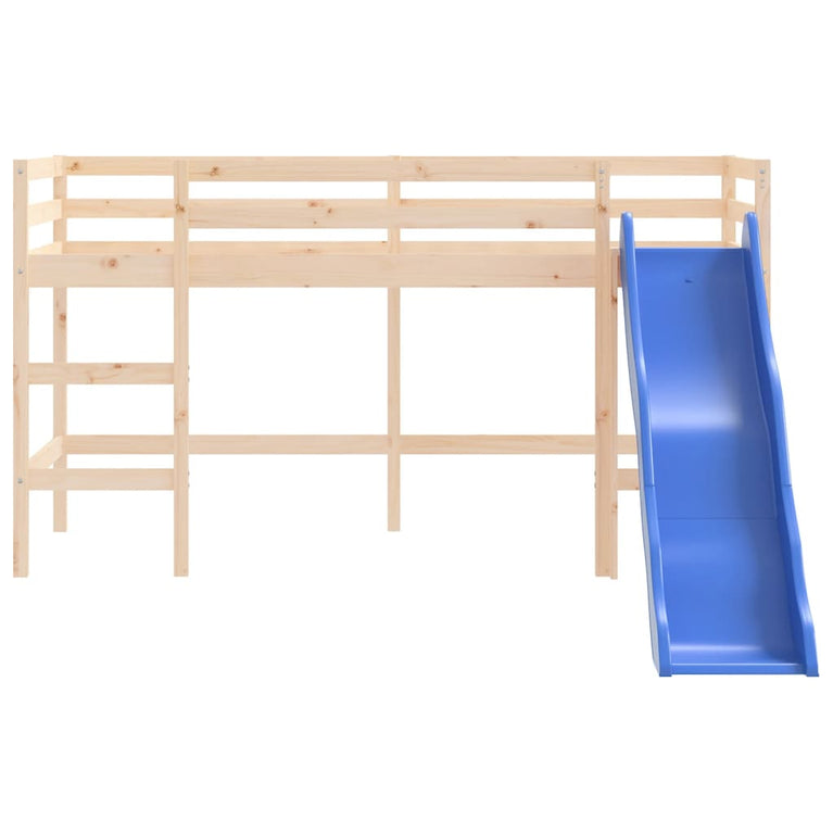 Kinderhoogslaper met glijbaan massief grenenhout 90x190 cm MeubelReus