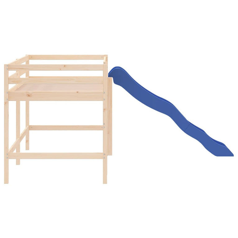 Kinderhoogslaper met glijbaan massief grenenhout 90x190 cm MeubelReus
