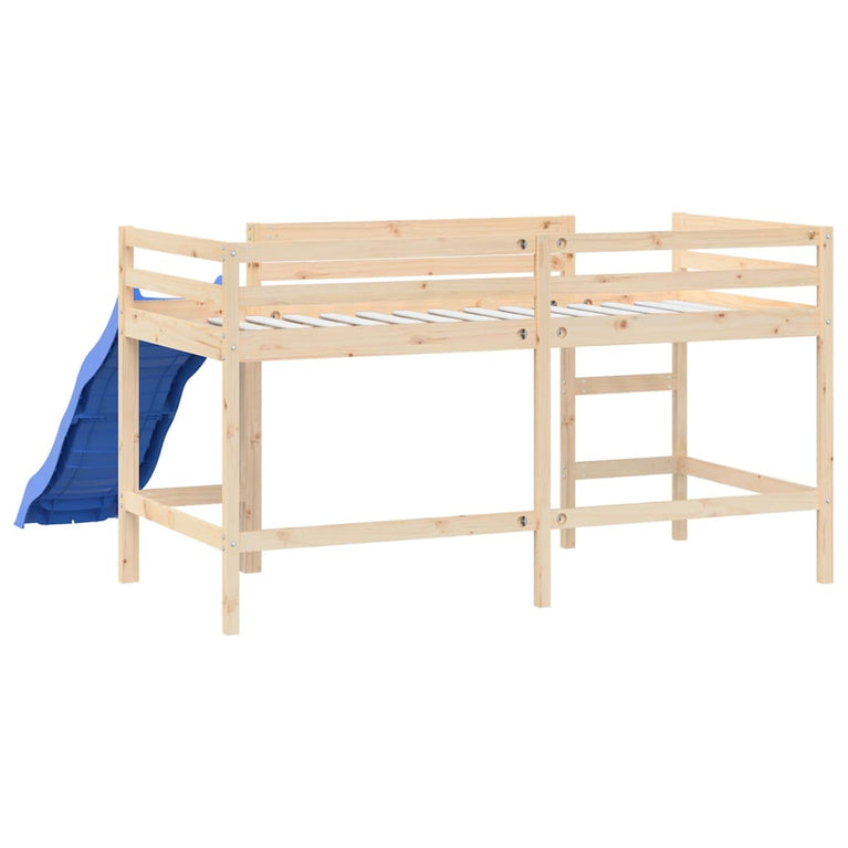 Kinderhoogslaper met glijbaan massief grenenhout 90x190 cm MeubelReus