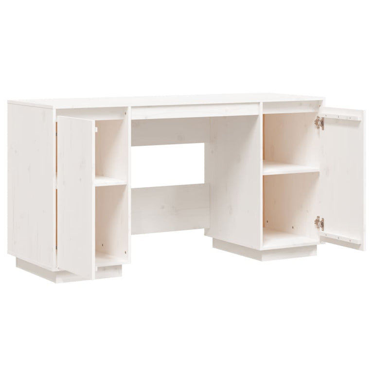 Bureau 140x50x75 cm massief grenenhout wit MeubelReus