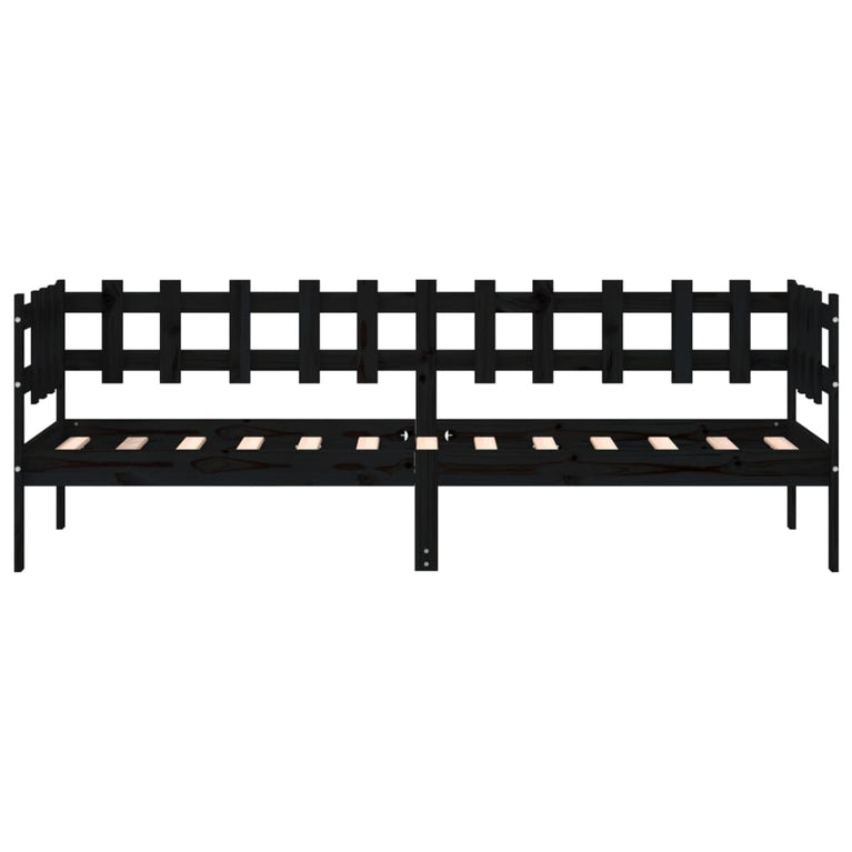 Slaapbank 80x200 cm massief grenenhout zwart MeubelReus