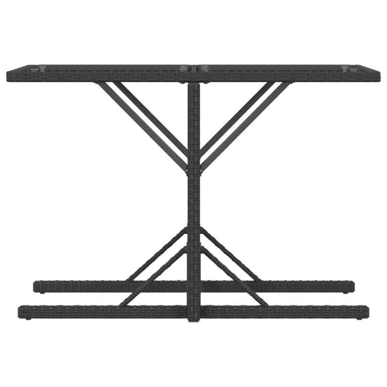 3-delige Bistroset met kussens poly rattan zwart