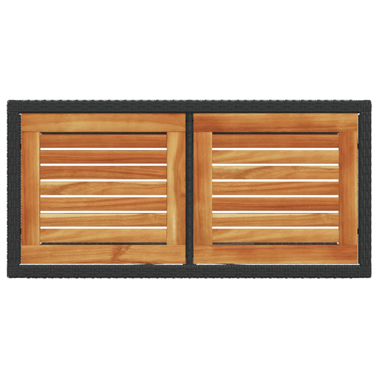 3-delige Bistroset met kussens poly rattan zwart