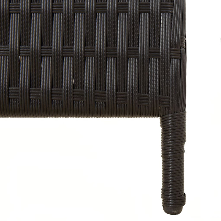 Kamerscherm 3 panelen poly rattan zwart