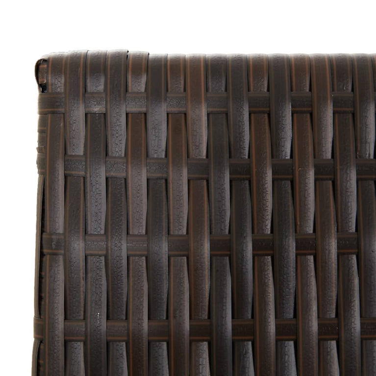 Kamerscherm 4 panelen poly rattan bruin