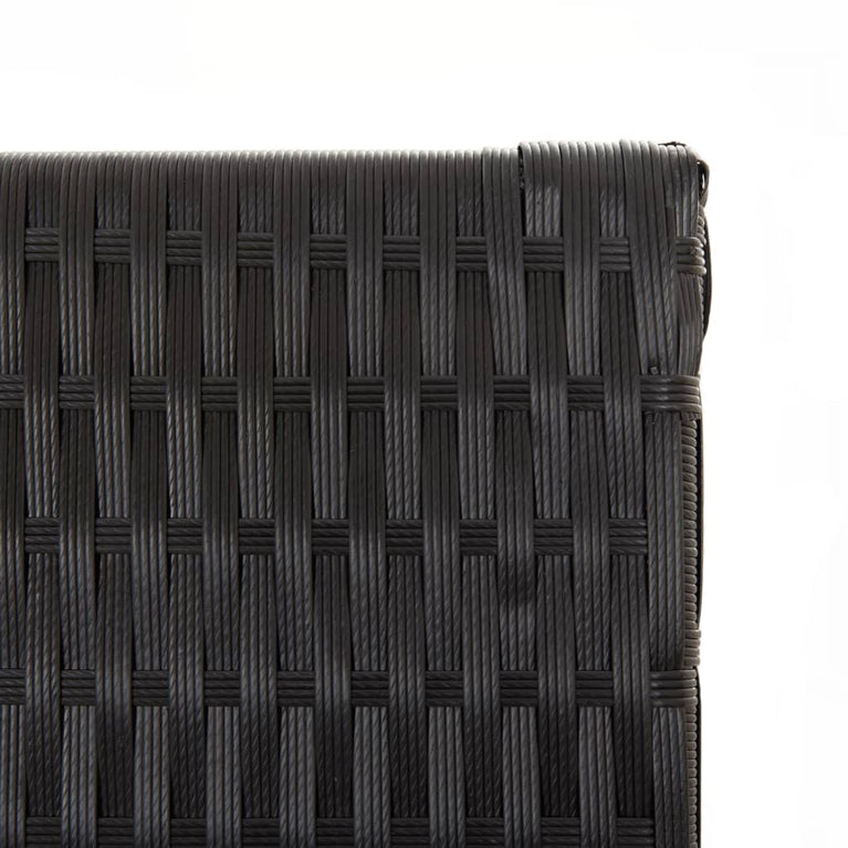 Kamerscherm 5 panelen poly rattan zwart