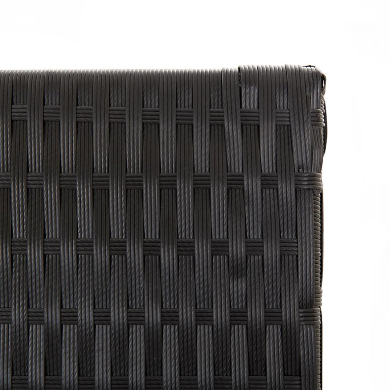 Kamerscherm 3 panelen poly rattan zwart