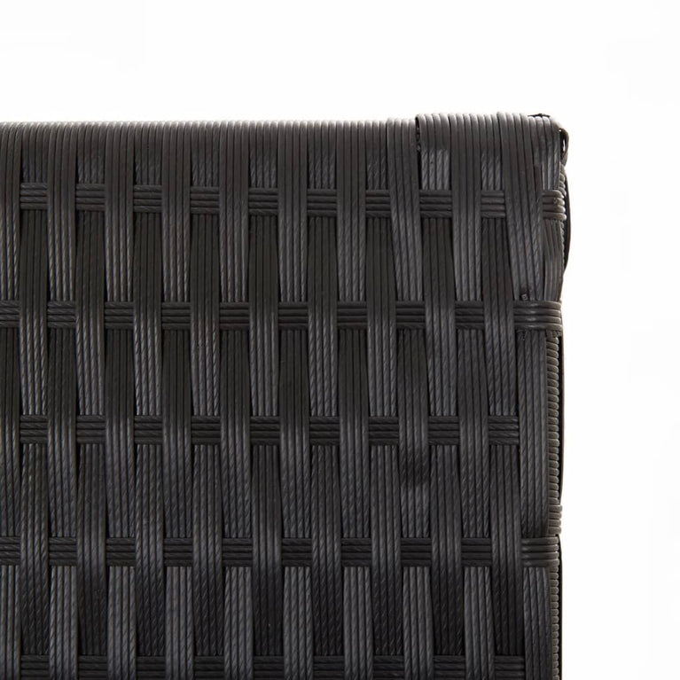 Kamerscherm 4 panelen poly rattan zwart