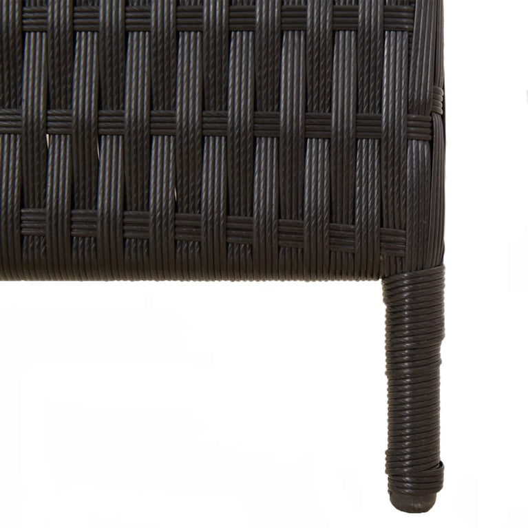 Kamerscherm 4 panelen poly rattan zwart