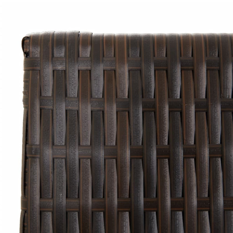 Kamerscherm 4 panelen poly rattan bruin