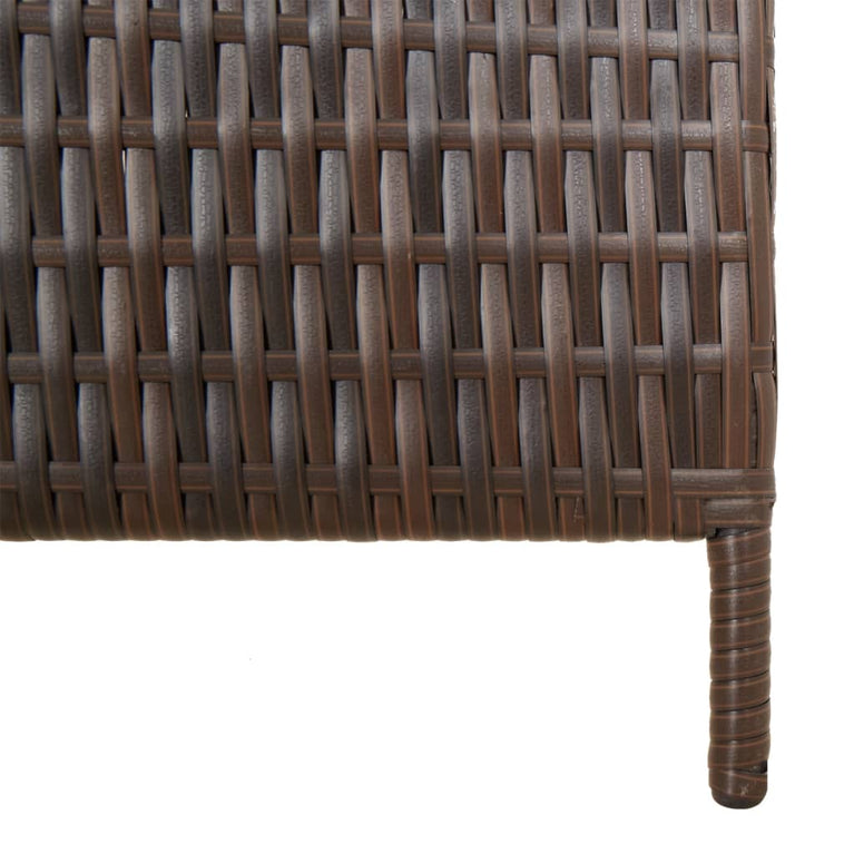 Kamerscherm 4 panelen poly rattan bruin
