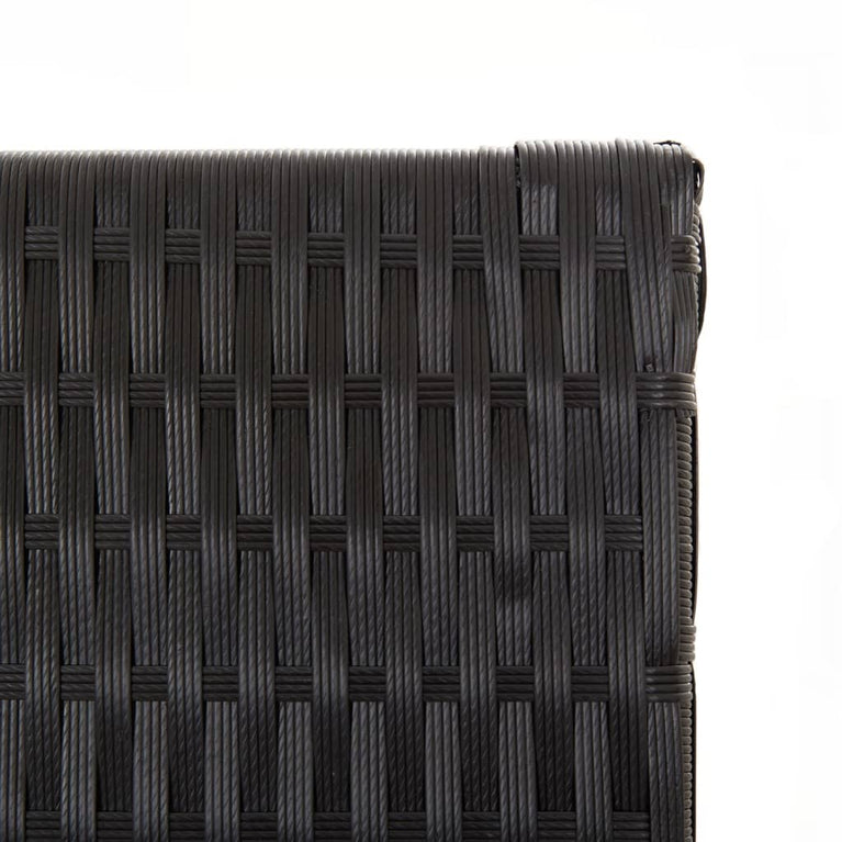 Kamerscherm 6 panelen poly rattan zwart