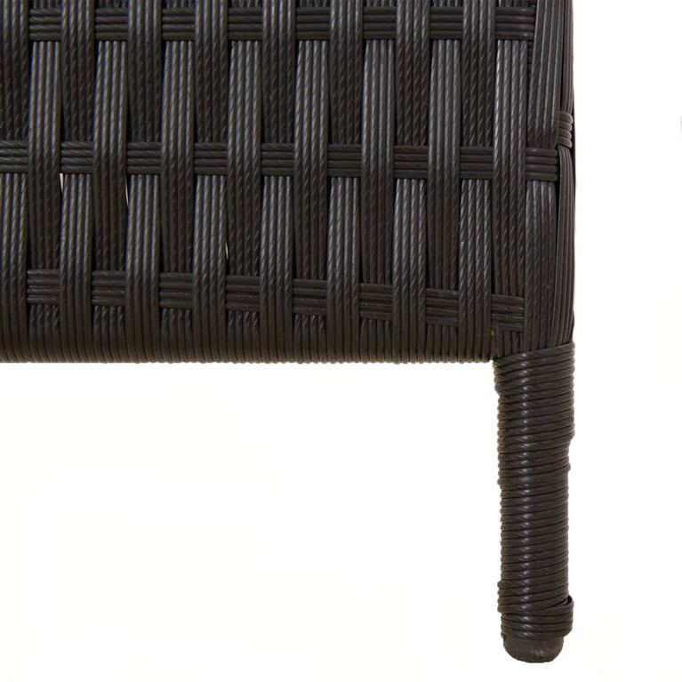 Kamerscherm 6 panelen poly rattan zwart