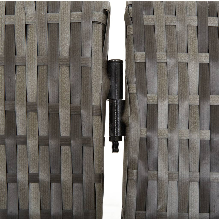 Kamerscherm 6 panelen poly rattan grijs